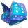 luck reactor blue dice symbol icon