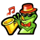 lucky band hold and win saxophone symbol icon