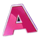lucky dumbbells letter a symbol icon