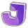 lucky dumbbells letter j symbol icon