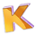 lucky dumbbells letter k symbol icon