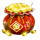 lucky golden dice bag symbol icon