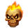 lucky lil devil flaming skull symbol icon
