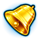 maaax diamonds flaming link golden bell symbol icon