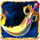 magic treasures gold flaming sword symbol icon