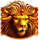 magic treasures hold and win lion lion symbol icon