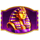 magic treasures hold and win lion mask symbol icon