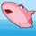 monkeys vs sharks pink shark symbol icon
