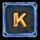 neon fruits k symbol icon