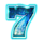 neon wheel 7s seven blue symbol icon