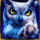 night wolf frozen flames owl symbol icon