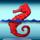 ocean princess red seahorse symbol icon