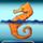 ocean princess yellow seahorse symbol icon