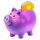 piggy bank fortune pusher piggy bank symbol icon