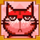 pixel paws cat red symbol icon