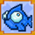 pixel paws fish symbol icon