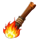 primitive man burning torch symbol icon