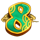prosperous 8s hold and win green eight symbol icon