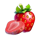 pulped the first cut strawberry symbol icon