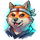 ramen cyberpunk dog symbol icon