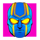 rave riot blue mask symbol icon