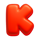 red and hot chilli k symbol icon