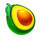 red hot 9 avocado symbol icon