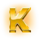 rocket eruption triple blast letter k symbol icon