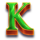 roman fortune green k symbol icon