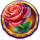 rosy orbit treasure turn rose symbol icon