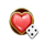 ruby joker dice heart symbol icon