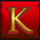 scarab gold k symbol icon