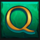 scarab gold q symbol icon