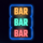 sizzling neon jackpot bars symbol icon