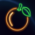 sizzling neon jackpot orange symbol icon