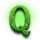 skull carnival green q symbol icon