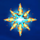space gem yellow and blue gem symbol icon