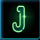 spinning lights j symbol icon