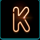 spinning lights k symbol icon