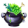 spooky skull cauldron symbol icon