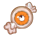 sweet monster orange eyeball symbol icon