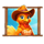the rooster and the fox cowgirl chicken symbol icon
