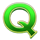three trojan horses green q symbol icon