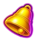trinity gold coins running wins bell symbol icon