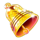 triple cash eruption gold bell symbol icon