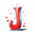 triple valentine letter j symbol icon
