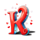 triple valentine letter k symbol icon