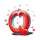 triple valentine letter q symbol icon