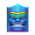 tropical tiki blue tiki symbol icon