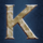 white king k letter symbol icon